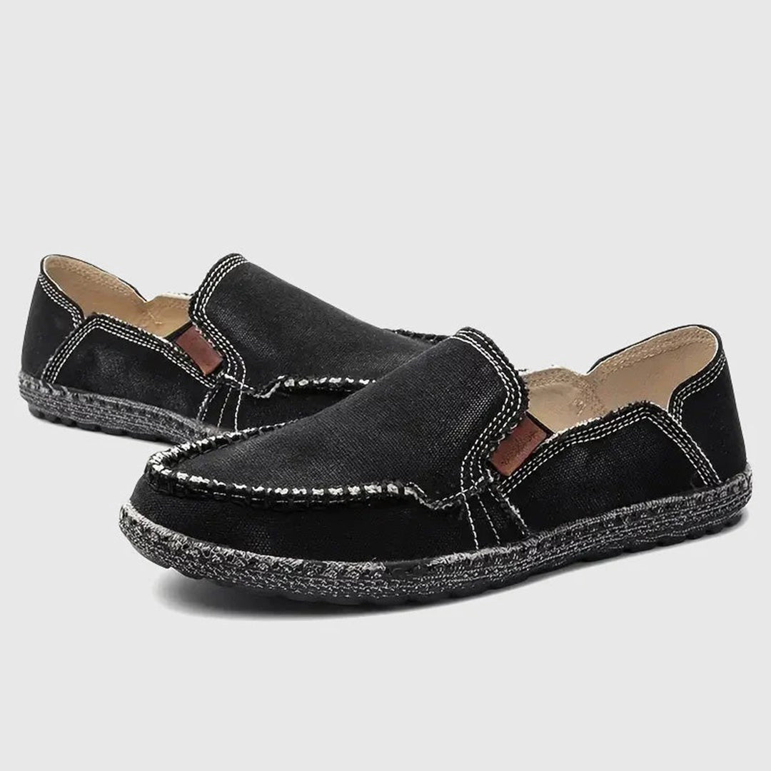 Nestle -  Tweed Loafers - Black Textured Slippers