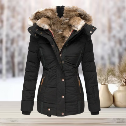 Sia- Padded winter jacket with faux fur hood