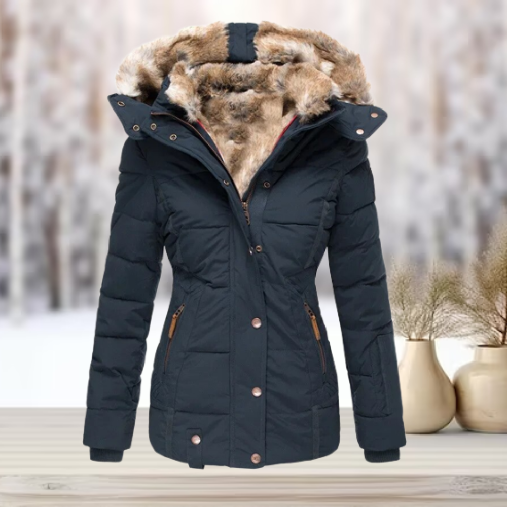 Sia- Padded winter jacket with faux fur hood