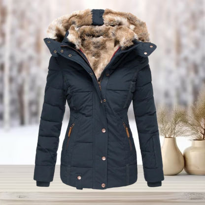 Sia- Padded winter jacket with faux fur hood