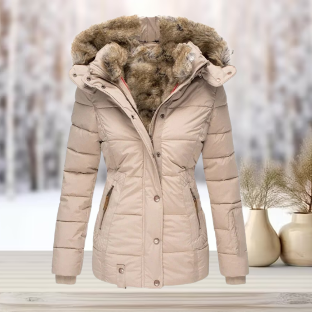 Sia- Padded winter jacket with faux fur hood