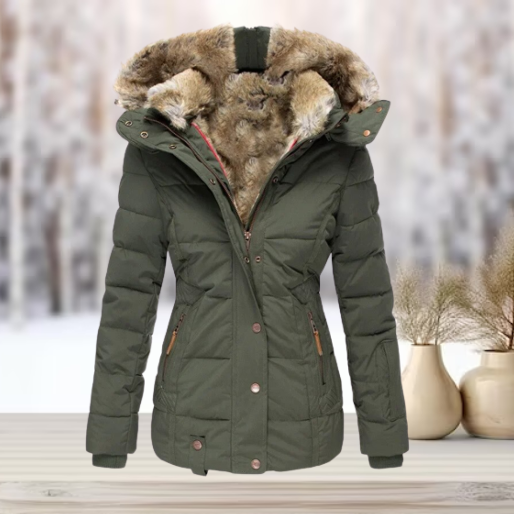 Sia- Padded winter jacket with faux fur hood