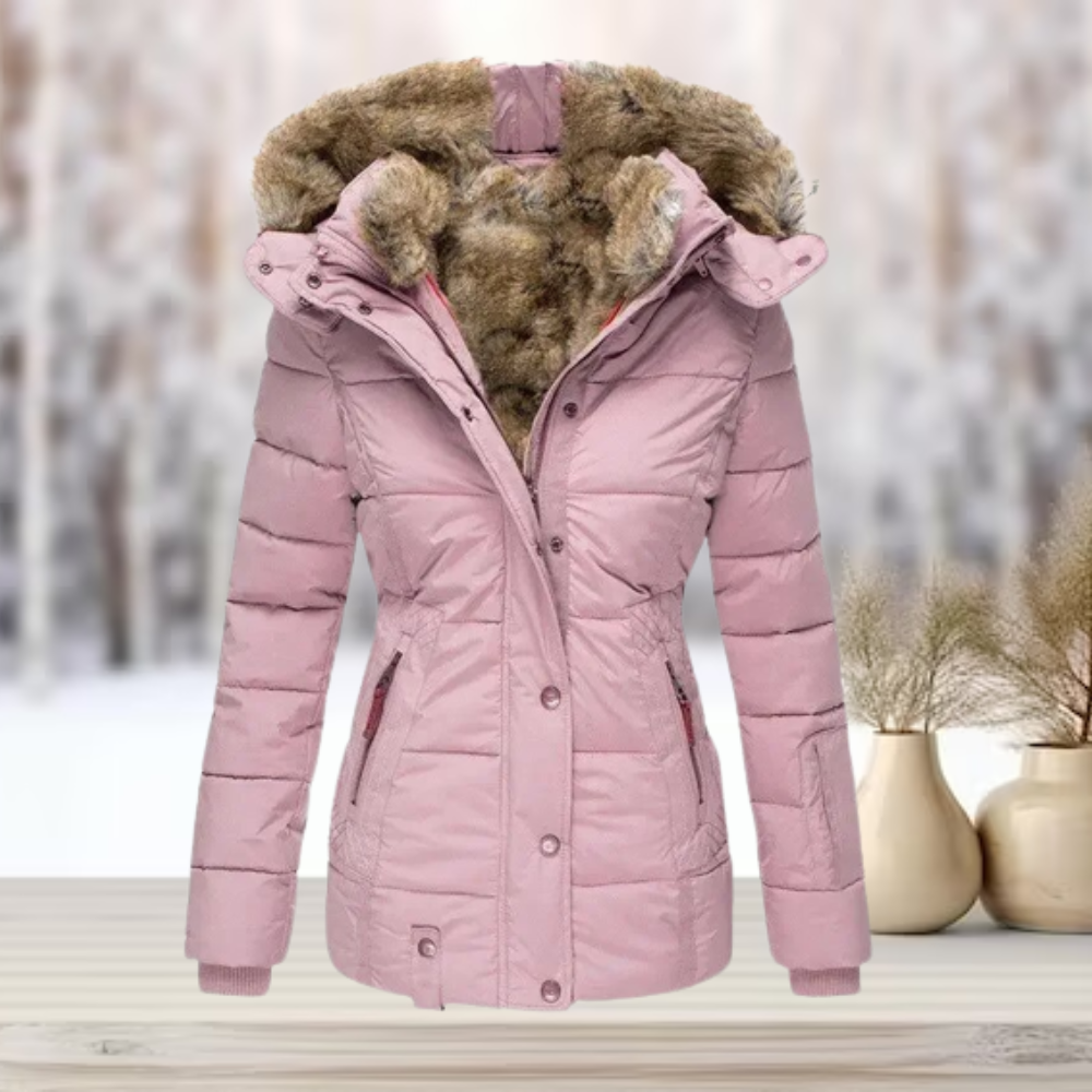 Sia- Padded winter jacket with faux fur hood