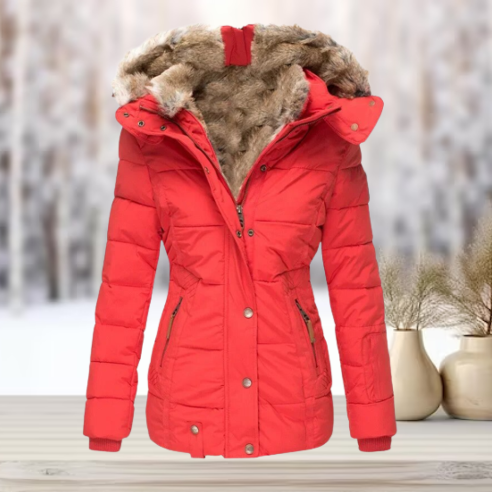 Sia- Padded winter jacket with faux fur hood