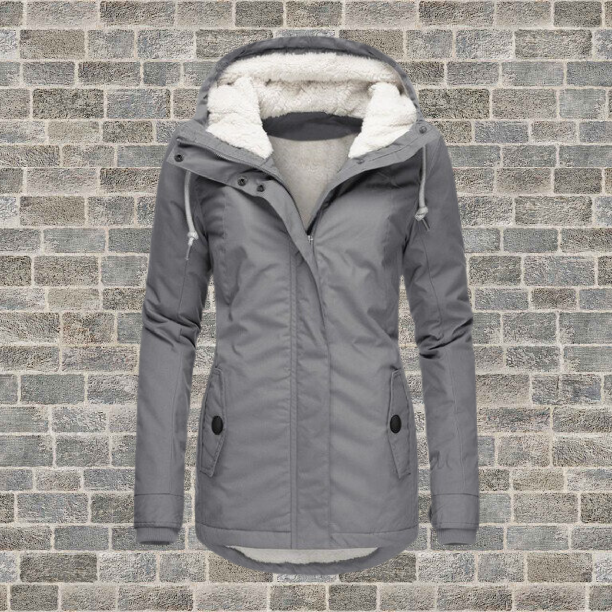 Lisa - Warm winter jacket with hood and fleece lining