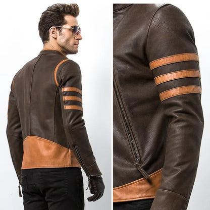 Everett - Elegant Men's Leather Jacket with Unique Design