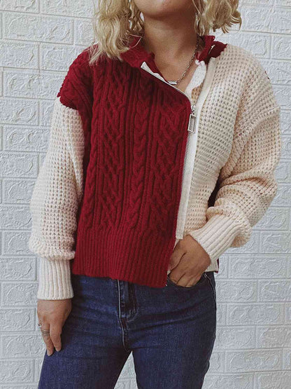 Zippra |  Knitted Sweater with Zipper