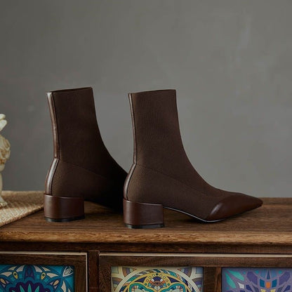 Gleam - Sock Boots with Leather Accent for Women | Stylish and Comfortable Footwear