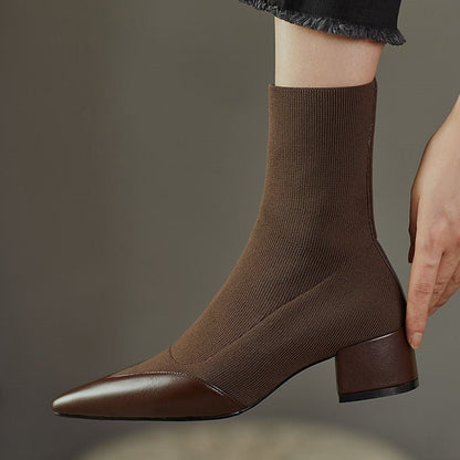 Gleam - Sock Boots with Leather Accent for Women | Stylish and Comfortable Footwear