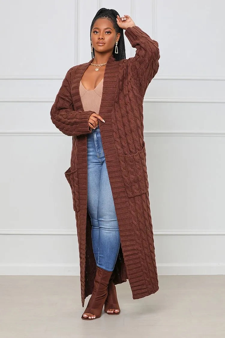 Levora | Solid Open Cardigan for Women with Pockets