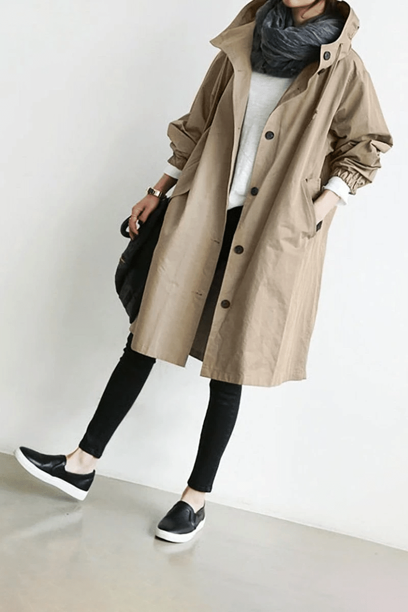 Hina - Stylish oversized coat with a hood