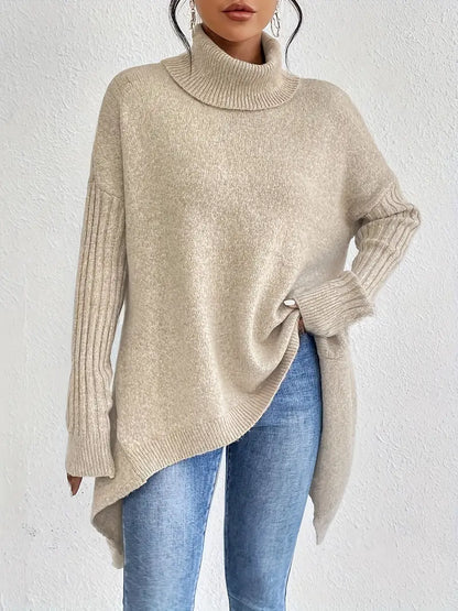 Brew Sweater | Stylish Turtleneck with a Drop Hem