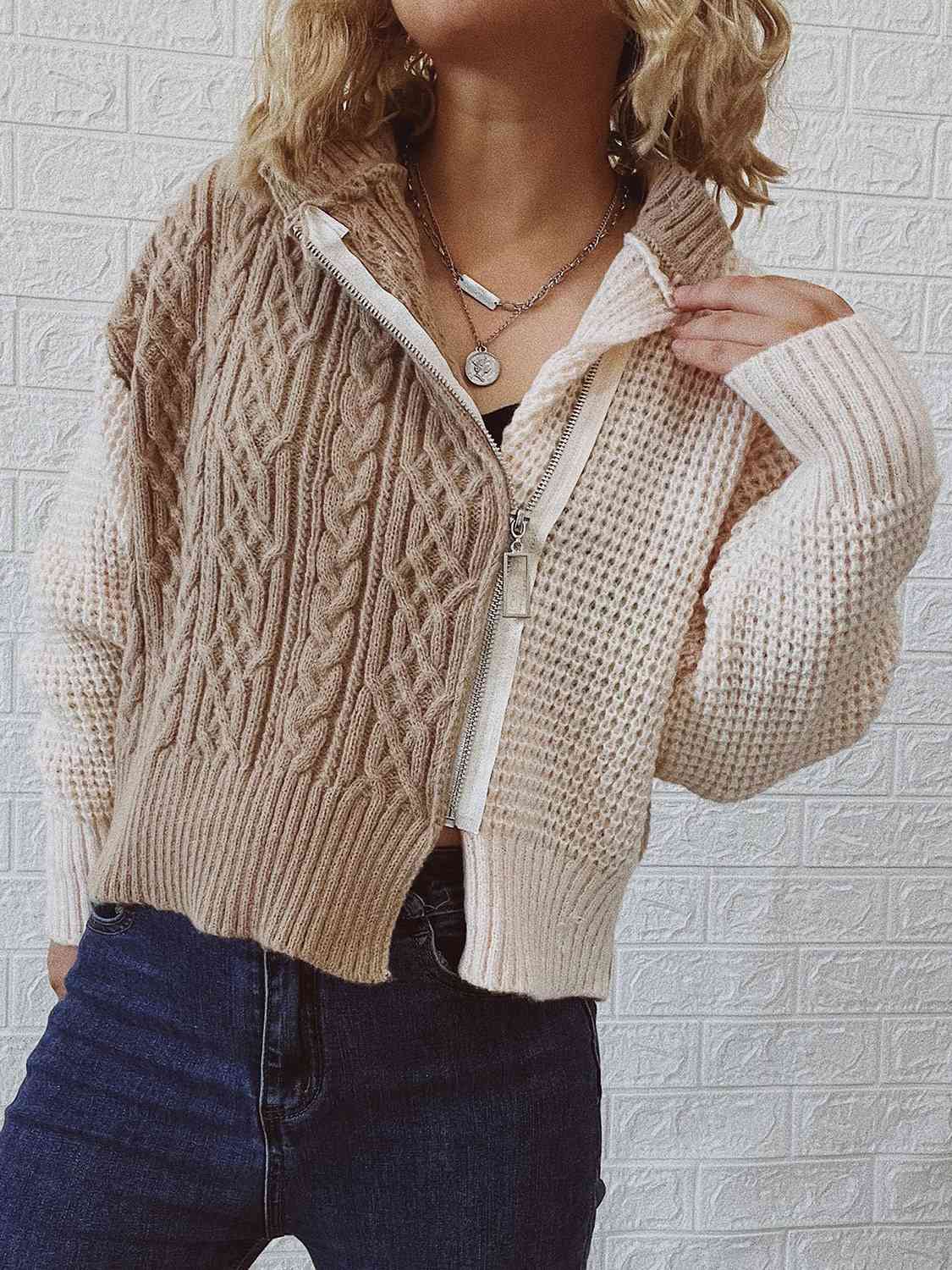 Zippra |  Knitted Sweater with Zipper