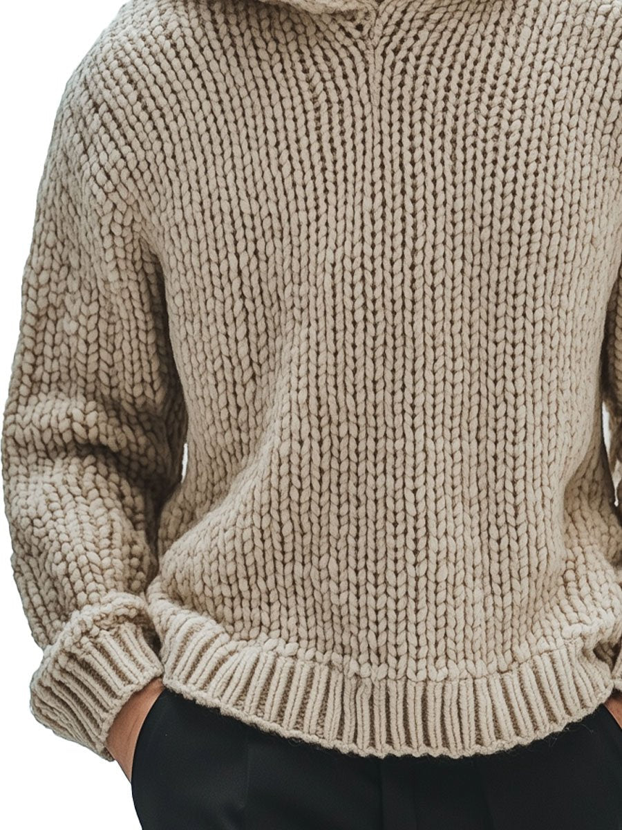 RetroKnits | Khaki vintage knit hoodie