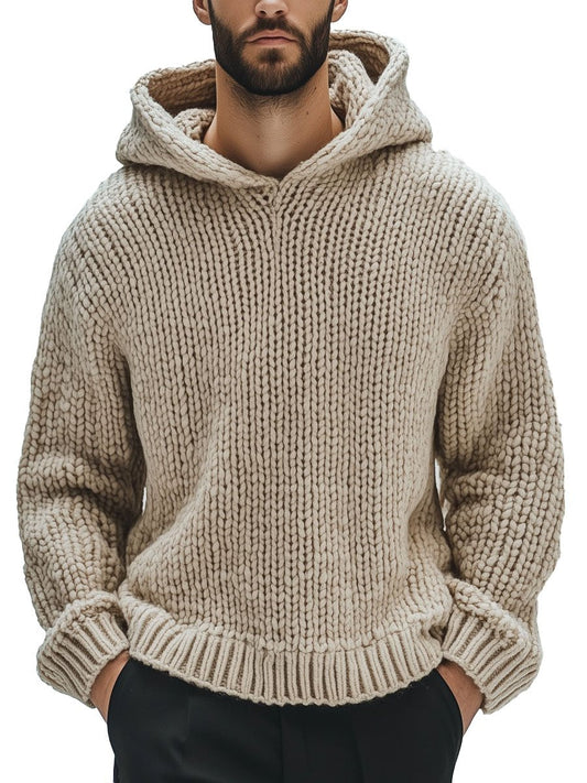 RetroKnits | Khaki vintage knit hoodie