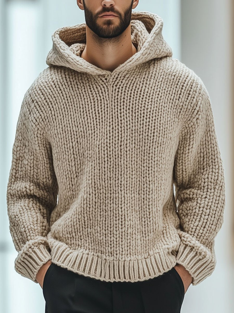 RetroKnits | Khaki vintage knit hoodie