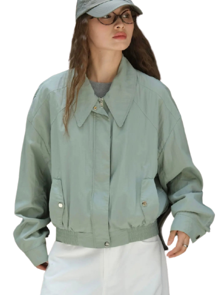 Florix | Women's Bomber Jacket with Notched Collar, Loose Fit, and Buttons