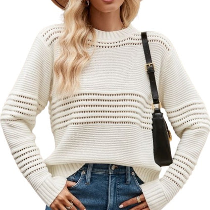 Fivani | Solid Knit Sweater with Cut-Out Accents