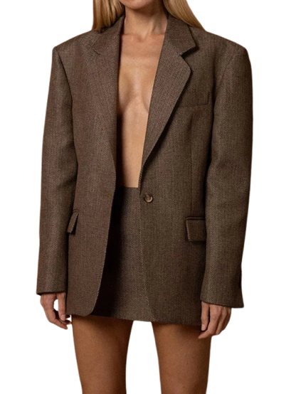 Anna | Stylish Brown Blazer and Skirt for Women