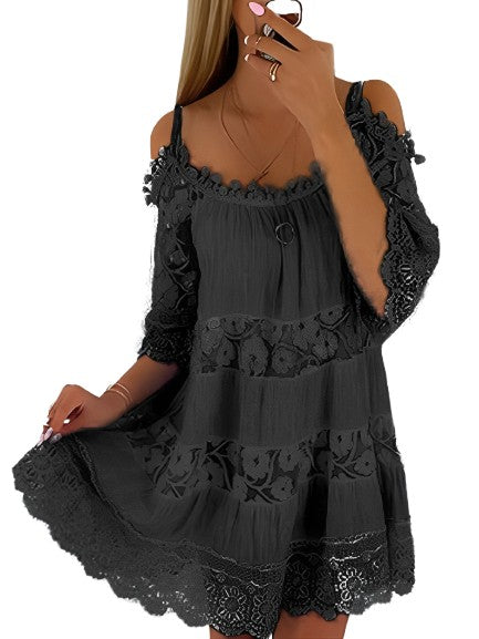 AstraNoir - Elegant Vintage Lace Dress for Women