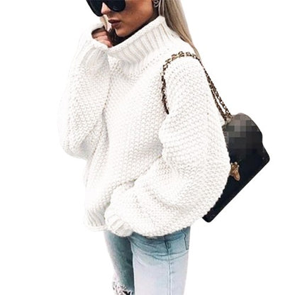 CozyHigh | Women's Oversized Sweater with High Neck – Cozy Knit Fashion