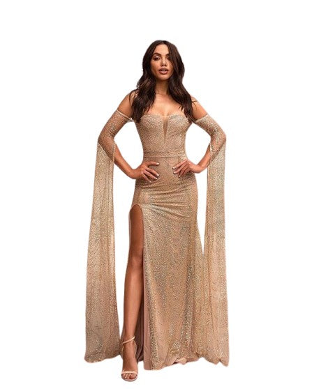 EchoFlare - Elegant slit dress for special occasions