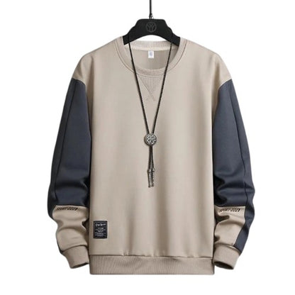 Enigma -  Men's Beige and Blue Sweatshirt - Urban Style Crewneck