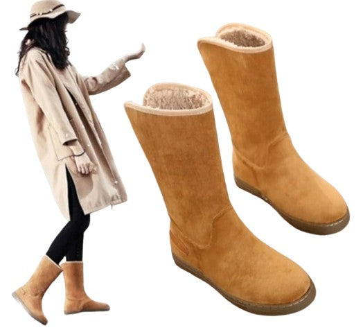 FrostStep | women's fleece-lined winter boots with flat soles