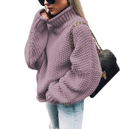 CozyHigh | Women's Oversized Sweater with High Neck – Cozy Knit Fashion