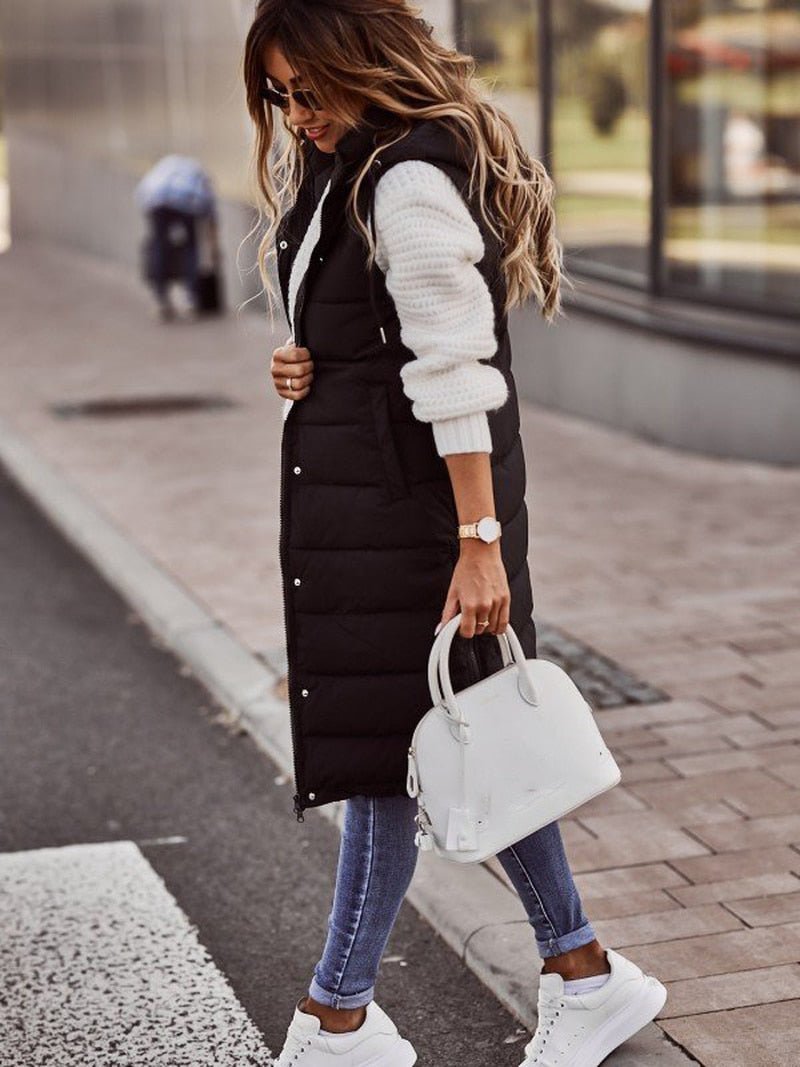 Cielo Loft | Stylish Knee-Length Quilted Vest for Women in Elegant Design