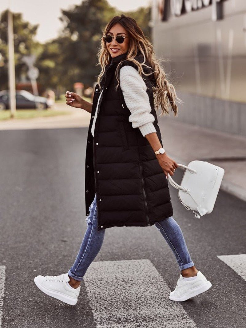 Cielo Loft | Stylish Knee-Length Quilted Vest for Women in Elegant Design