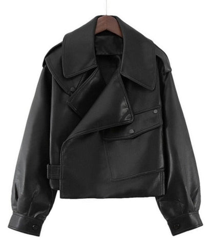 Roxana | Women's Classic Biker Jacket in Soft PU Leather