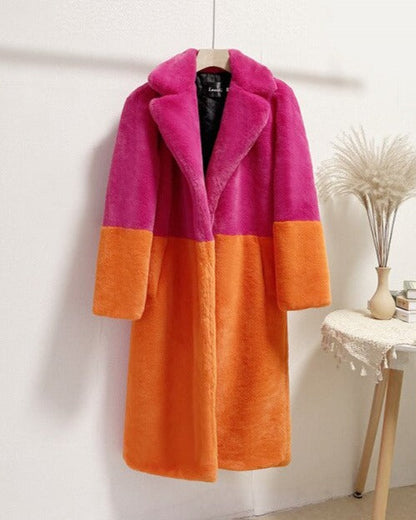 Ladera | Two-Tone Plush Comfort Coat - Long