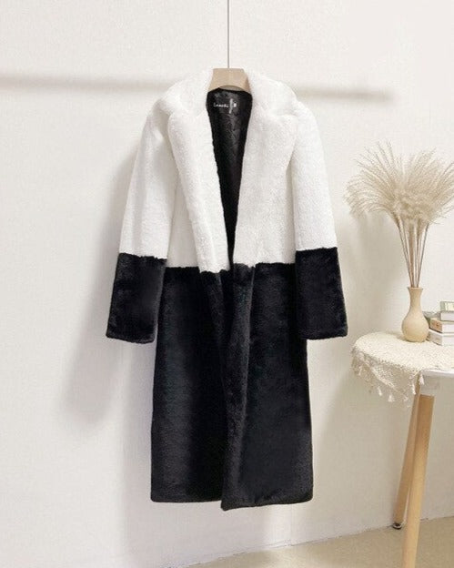 Ladera | Two-Tone Plush Comfort Coat - Long