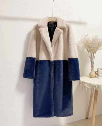 Ladera | Two-Tone Plush Comfort Coat - Long