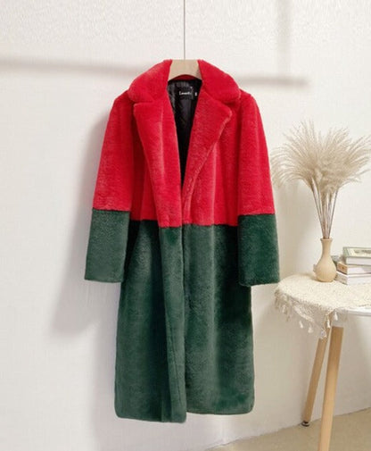 Ladera | Two-Tone Plush Comfort Coat - Long