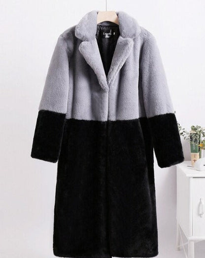 Ladera | Two-Tone Plush Comfort Coat - Long